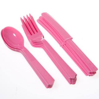 PŘÍBORY plastové Hot pink