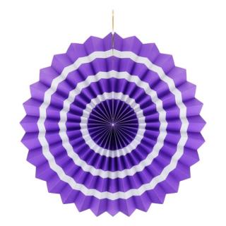 Rozeta dekorační fialová s bílými proužky