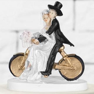 Svatební figurka Novomanželé na kole
