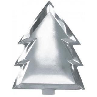TALÍŘ vánoční stromeček stříbrný 6ks