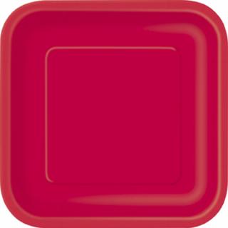 Talíře čtvercové velké Ruby Red
