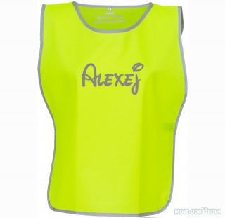 reflexná vesta s reflexným nápisom - neon žltá YOKO Veľkosť: S