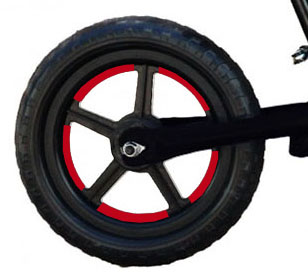 reflexné pásiky na kolesá - doplnok k odrážadlu farba reflexu: červená