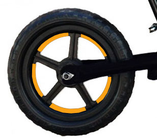 reflexné pásiky na kolesá - doplnok k odrážadlu farba reflexu: oranžová