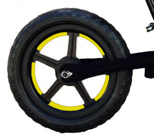 reflexné pásiky na kolesá - doplnok k odrážadlu farba reflexu: žltá