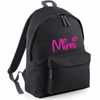 ruksak s menom Base čierny s reflexným menom Farba textu: reflexný ružový