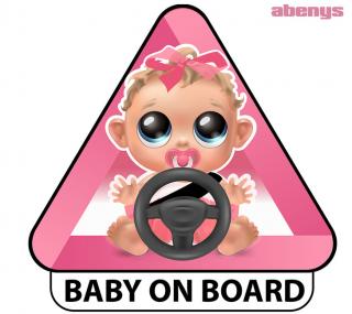 Samolepka na auto - BABY ON BOARD - dievčatko