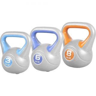 Gorilla Sports Kettlebell set, plast, 3 kg, 6 kg, 8 kg