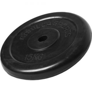 Gorilla Sports Pogumovaný záťažový kotúč, 15 kg