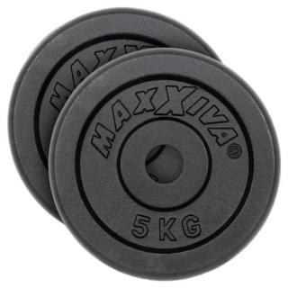 MAXXIVA Sada 2 závaží na činky celkom 10 kg, liatina, čiern