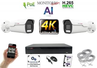 Monitorrs Security 4k park AI IP 2 kamerový set 8 Mpix WTube (6380K2) (Monitorrs Security)