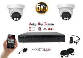 Monitorrs Security AHD 2 kamerový set  5 MPix Dome (6197K2) (Monitorrs Security)