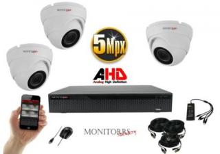 Monitorrs Security AHD 3 kamerový set 5 MPix WDome  (6043K3) (Monitorrs Security)