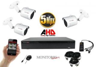 Monitorrs Security AHD 3 kamerový set 5 MPix  WTube (6041K3) (Monitorrs Security)