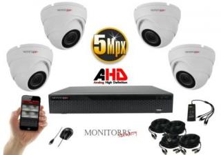 Monitorrs Security AHD 4 kamerový set 5 MPix WDome  (6043K4) (Monitorrs Security)