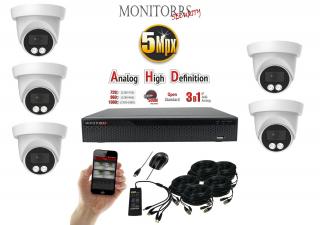 Monitorrs Security AHD 5 kamerový set  5 MPix Dome (6197K5) (Monitorrs Security)