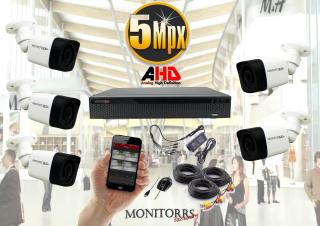 Monitorrs Security AHD 5 kamerový set 5 MPix Tube (6198K5) (Monitorrs Security)