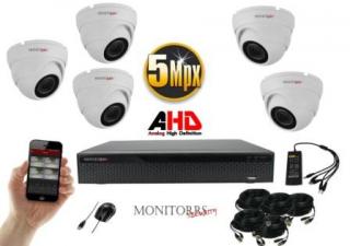 Monitorrs Security  AHD 5 kamerový set 5 MPix WDome (6043K5) (Monitorrs Security)