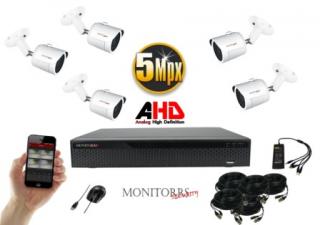 Monitorrs Security  AHD 5 kamerový set 5 MPix WTube (6041K5) (Monitorrs Security)