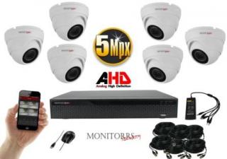 Monitorrs Security AHD 6 kamerový set 5 MPix WDome  (6043K6) (Monitorrs Security)