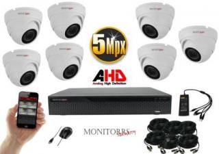 Monitorrs Security AHD 7 kamerový set 5 MPix WDome  (6043K7) (Monitorrs Security)