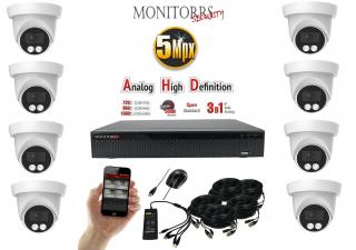 Monitorrs Security AHD 8 kamerový set  5 MPix Dome (6197K8) (Monitorrs Security)