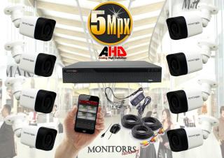 Monitorrs Security AHD 8 kamerový set 5 MPix Tube (6198K8) (Monitorrs Security)