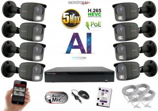 Monitorrs Security AI IP 2-8 kamerový set 5 Mpix GTube + Mic (6373AK8) (Monitorrs Security)