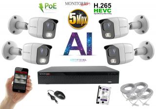 Monitorrs Security AI IP 4 kamerový set 5 Mpix WTube (6372K4) (Monitorrs Security)