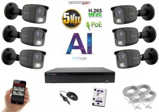 Monitorrs Security AI IP 6 kamerový set 5 Mpix GTube (6373K6) (Monitorrs Security)