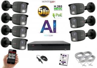 Monitorrs Security AI IP 7 kamerový set 5 Mpix GTube (6373K7) (Monitorrs Security)