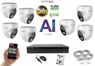 Monitorrs Security AI IP 7 kamerový set 5 Mpix WDome (6370K7) (Monitorrs Security)