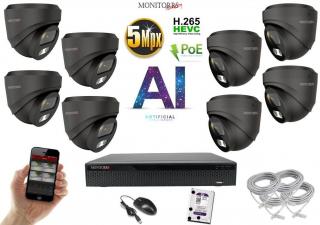 Monitorrs Security AI IP 8 kamerový set 5 Mpix GDome (6371K8) (Monitorrs Security)