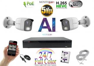 Monitorrs Security Full Color AI IP 2 kamerový set WTube (6021K2) (Monitorrs Security)