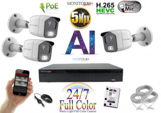 Monitorrs Security Full Color AI IP 3 kamerový set WTube (6021K3) (Monitorrs Security)