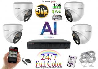 Monitorrs Security Full Color AI IP 4 kamerový set WDome (6022K4) (Monitorrs Security)