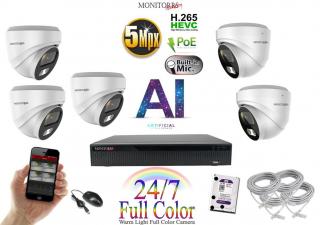 Monitorrs Security Full Color AI IP 5 kamerový set WDome (6022K5) (Monitorrs Security)