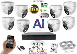 Monitorrs Security Full Color AI IP 8 kamerový set WDome (6022K8) (Monitorrs Security)