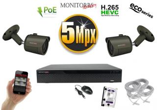 Monitorrs Security IP 2 kamerový set 5 Mpix GTube (6083K2) (Monitorrs Security)
