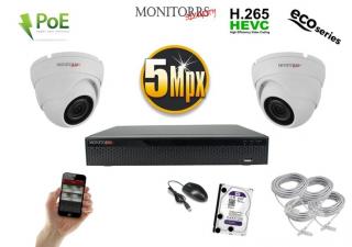 Monitorrs Security IP 2 kamerový set 5 Mpix WDome (6080K2) (Monitorrs Security)