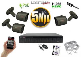 Monitorrs Security IP 3 kamerový set 5 Mpix GTube (6083K3) (Monitorrs Security)