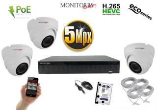 Monitorrs Security IP 3 kamerový set 5 Mpix WDome (6080K3) (Monitorrs Security)