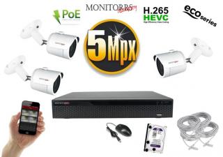 Monitorrs Security IP 3 kamerový set 5 Mpix WTube (6082K3) (Monitorrs Security)