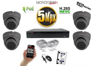 Monitorrs Security IP 4 kamerový set 5 Mpix GDome (6081K4) (Monitorrs Security)