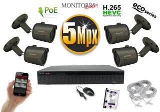 Monitorrs Security IP 4 kamerový set 5 Mpix GTube (6083K4) (Monitorrs Security)