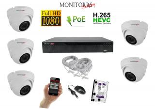Monitorrs Security IP 5 kamerový set 2 Mpix WDome (6001K5) (Monitorrs Security)