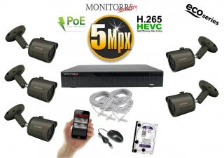 Monitorrs Security IP 5 kamerový set 5 Mpix GTube (6083K5) (Monitorrs Security)
