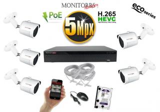 Monitorrs Security IP 5 kamerový set 5 Mpix WTube (6082K5) (Monitorrs Security)