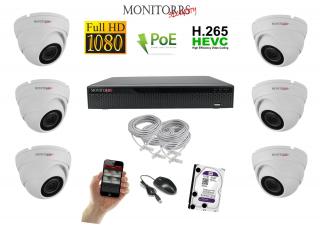 Monitorrs Security IP 6 kamerový set 2 Mpix WDome (6001K6) (Monitorrs Security)