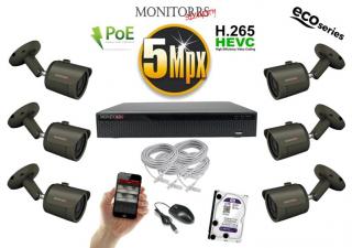 Monitorrs Security IP 6 kamerový set 5 Mpix GTube (6083K6) (Monitorrs Security)
